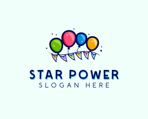 Balloon Birthday Banner logo design