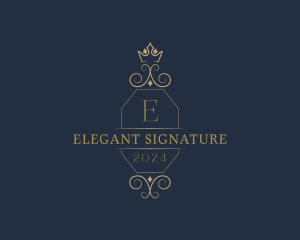 Elegant Ornamental Crown logo design