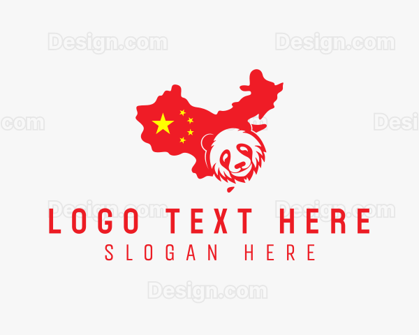 China Panda Map Logo