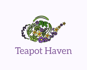 Floral Herbal Teapot  logo