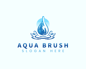 Aqua Water Drop logo design