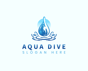 Aqua Water Drop logo design