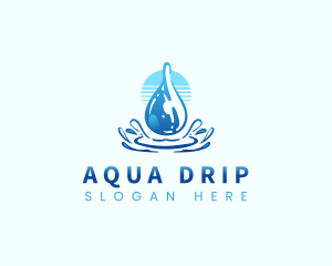 Aqua Water Drop logo design