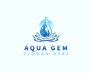 Aqua Water Drop logo design