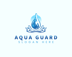 Aqua Water Drop logo design