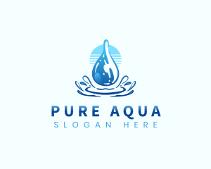 Aqua Water Drop logo design