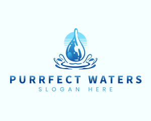 Aqua Water Drop logo design