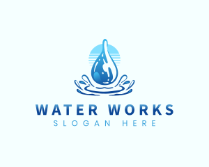 Aqua Water Drop logo design