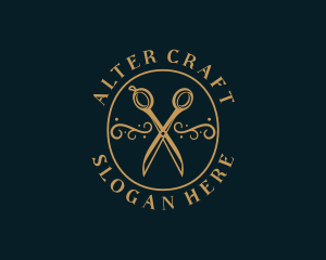 Luxury Scissors Dressmaking logo design