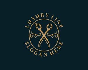 Luxury Scissors Dressmaking logo design