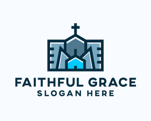 Worship Church Crucifix logo design