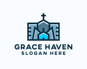 Worship Church Crucifix logo design