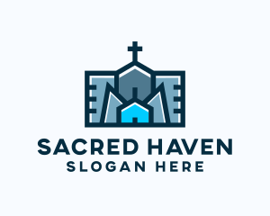 Worship Church Crucifix logo design