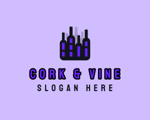 Wine Alcohol Cityscape logo design