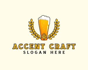 Wreath Craft Beer Hops logo design