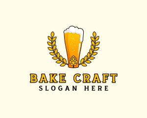 Wreath Craft Beer Hops logo design