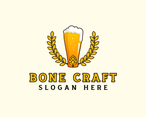 Wreath Craft Beer Hops logo design