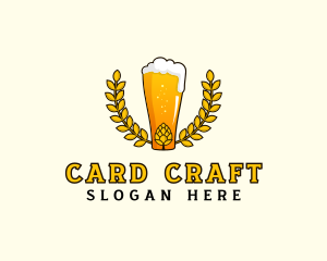 Wreath Craft Beer Hops logo design