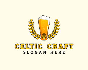 Wreath Craft Beer Hops logo design