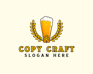 Wreath Craft Beer Hops logo design