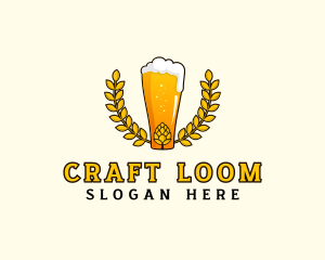 Wreath Craft Beer Hops logo design