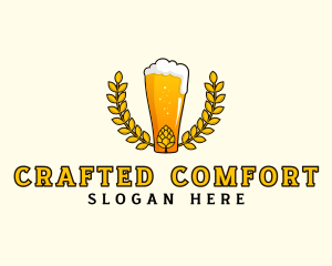 Wreath Craft Beer Hops logo design