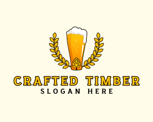 Wreath Craft Beer Hops logo design