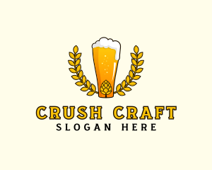 Wreath Craft Beer Hops logo design