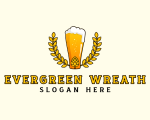 Wreath Craft Beer Hops logo design