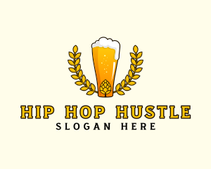 Wreath Craft Beer Hops logo design