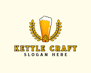 Wreath Craft Beer Hops logo design