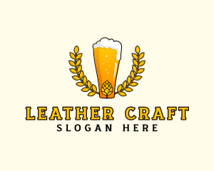 Wreath Craft Beer Hops logo design