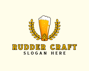 Wreath Craft Beer Hops logo design