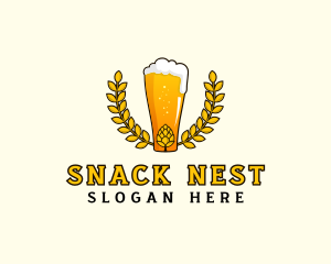 Wreath Craft Beer Hops logo design