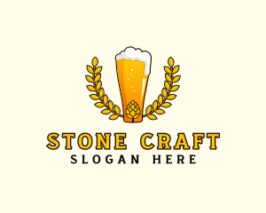 Wreath Craft Beer Hops logo design