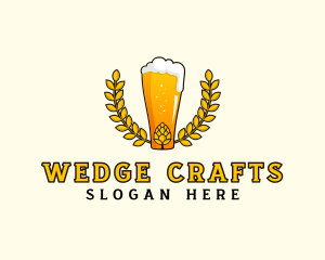 Wreath Craft Beer Hops logo design