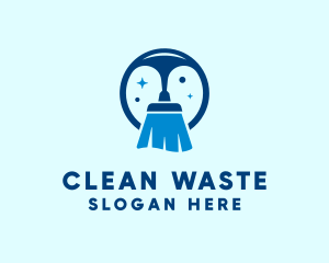 Cleaning Broom Sparkle logo design