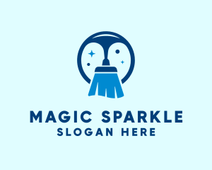 Cleaning Broom Sparkle logo design