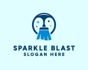 Cleaning Broom Sparkle logo design