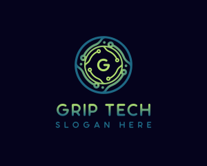 Cyber Tech Circuitry logo design