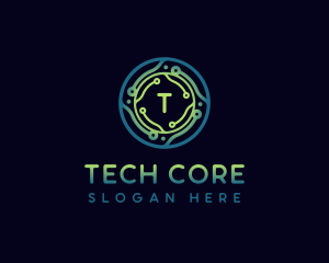 Cyber Tech Circuitry logo design