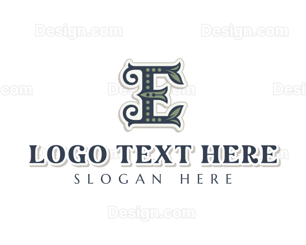 Leaf Boutique Letter E Logo