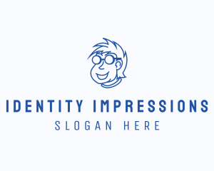 Smart Nerd Character logo