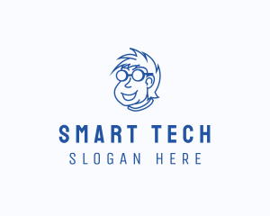 Smart Nerd Character logo
