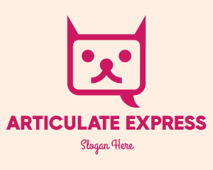 Pink Cat Messaging App logo design