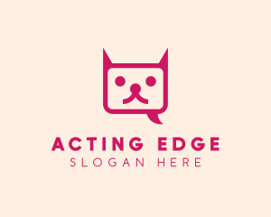 Pink Cat Messaging App logo design