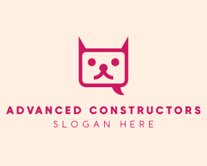 Pink Cat Messaging App logo design