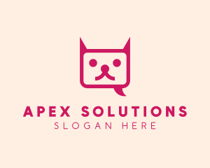 Pink Cat Messaging App logo design