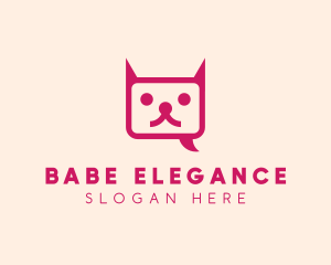 Pink Cat Messaging App logo design