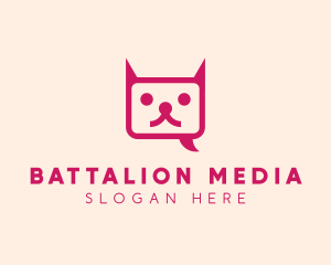 Pink Cat Messaging App logo design